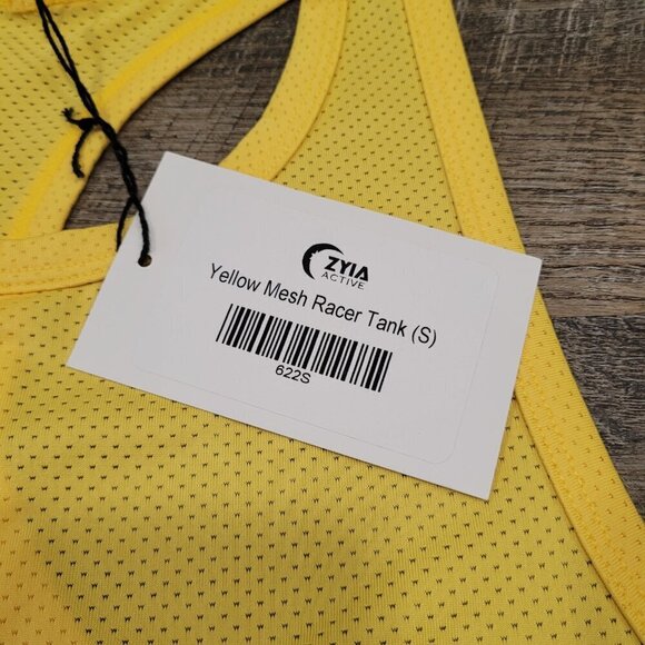 ZYIA | Active Mesh Racer Tank Top Yellow | Sz. S - Picture 7 of 9